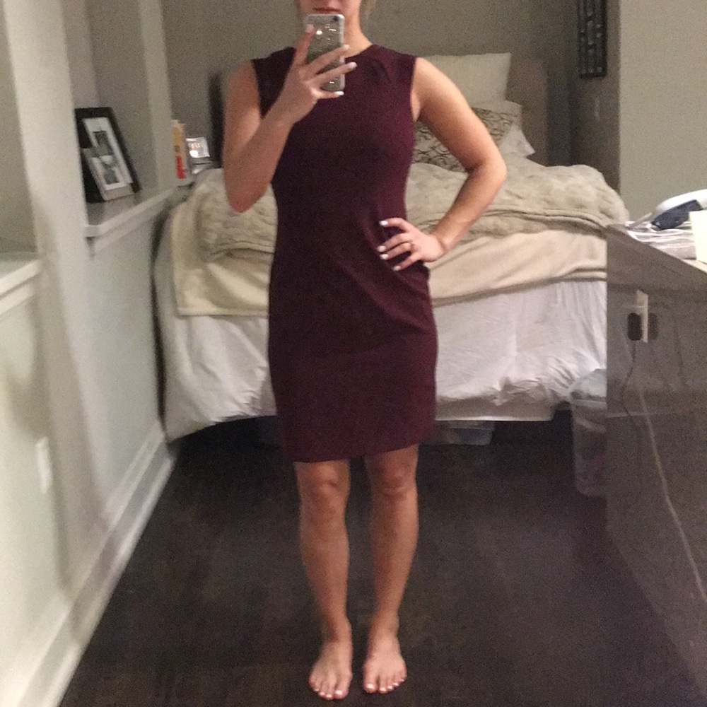 Burgundy sheath dress
